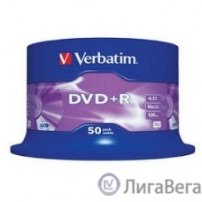 Verbatim  Диски DVD+R  4.7Gb 16-х , 50 шт, Cake Box (43550)