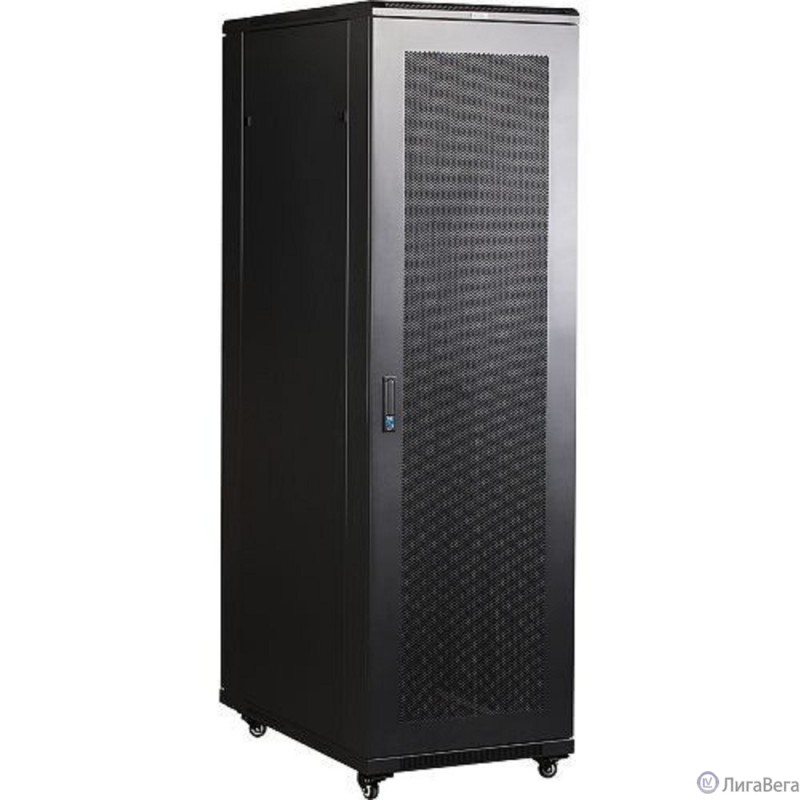 Шкаф коммутационный Lanmaster (TWT-CBB-27U-6X6-G1) 27U 600x600мм пер.дв.стекл задн.дв.спл.стал.лист 2-хст. 2 бок.пан. 800кг черный IP20