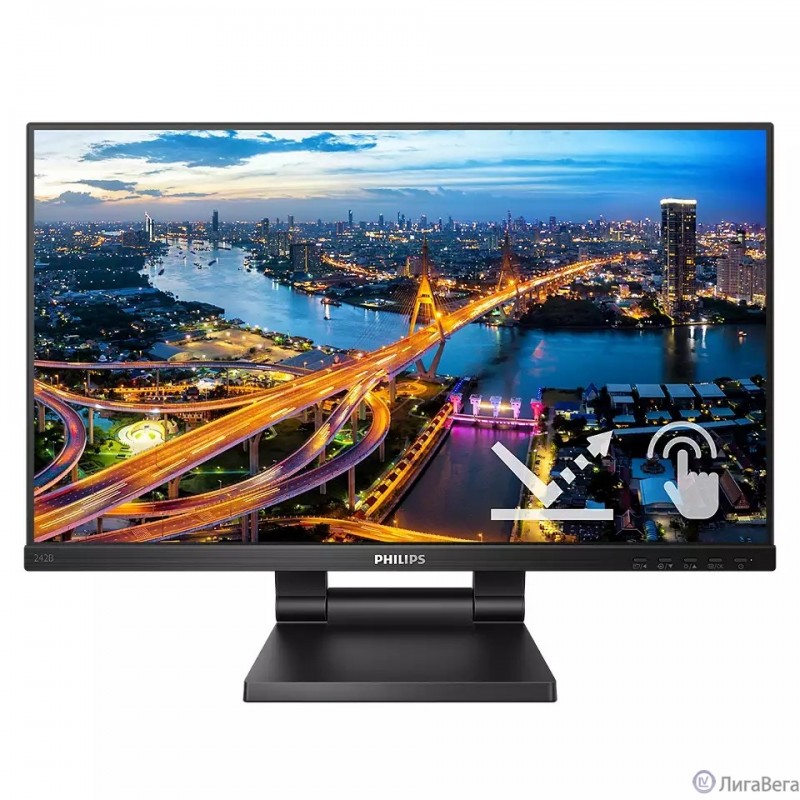 LCD PHILIPS 23.8″ 242B1TC/00 черный {IPS Multi-Touch 1920x1080 75Hz 4ms 178/178 250cd 50M:1 HDMI1.4}