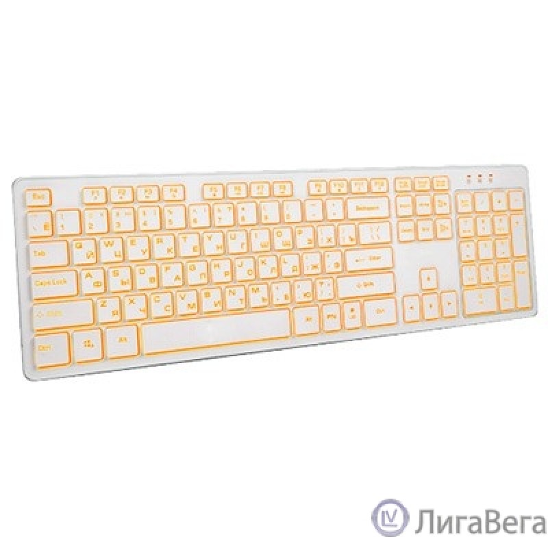 Dialog Katana Клавиатура KK-ML17U WHITE - Multimedia, с янтарной подсветкой клавиш, USB, белая         