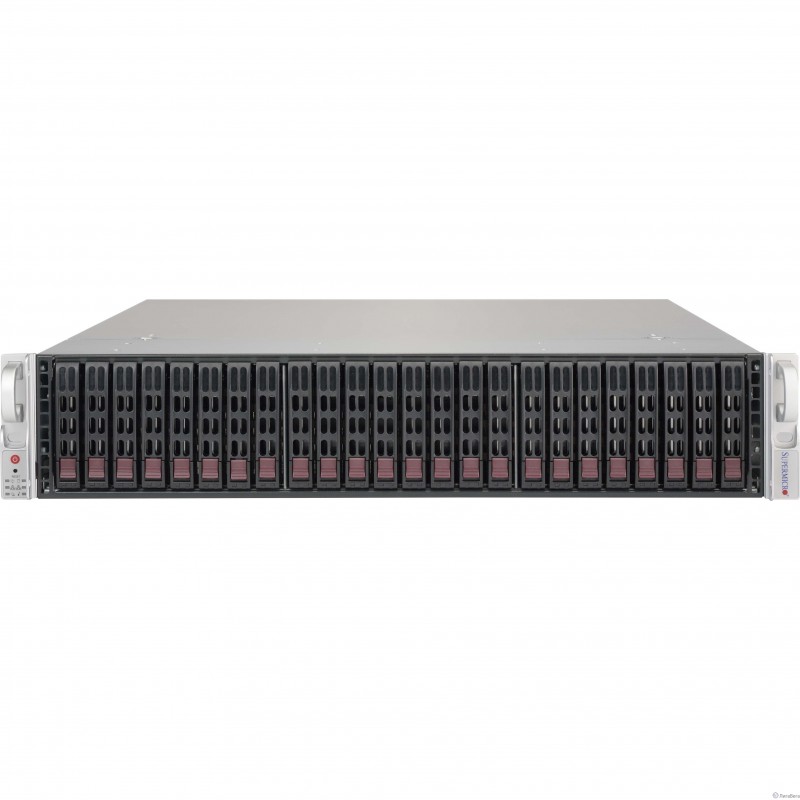 SuperMicro CSE-216BE1C-R609JBOD 2U Storage JBOD Chassis with capacity 24 x 2.5" hot-swappable HDDs bays, Single Expander Backplane Boards support SAS3/2 or SATA3 HDDs with 12Gb/s throughput,
