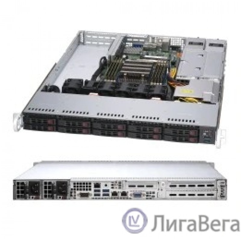 Supermicro AS-1114S-WTRT Серверная платформа Supermicro A+ Server 1U Single AMD EPYC™ 7002 Series Processor (8 DIMM DDR4, 10 Hot-swap 2.5″ SATA3, 2x 10GBase-T, 2x 500W )