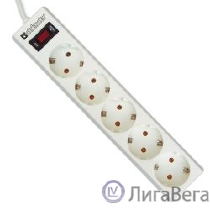 Defender Фильтр ES, 5.0м, 5 розеток белый [99483]