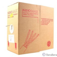 Кабель NEOMAX [NM711001] U/UTP cat.5e 4x2x0.46, 24 AWG, медь, внутренний, PVC, 305м, серый