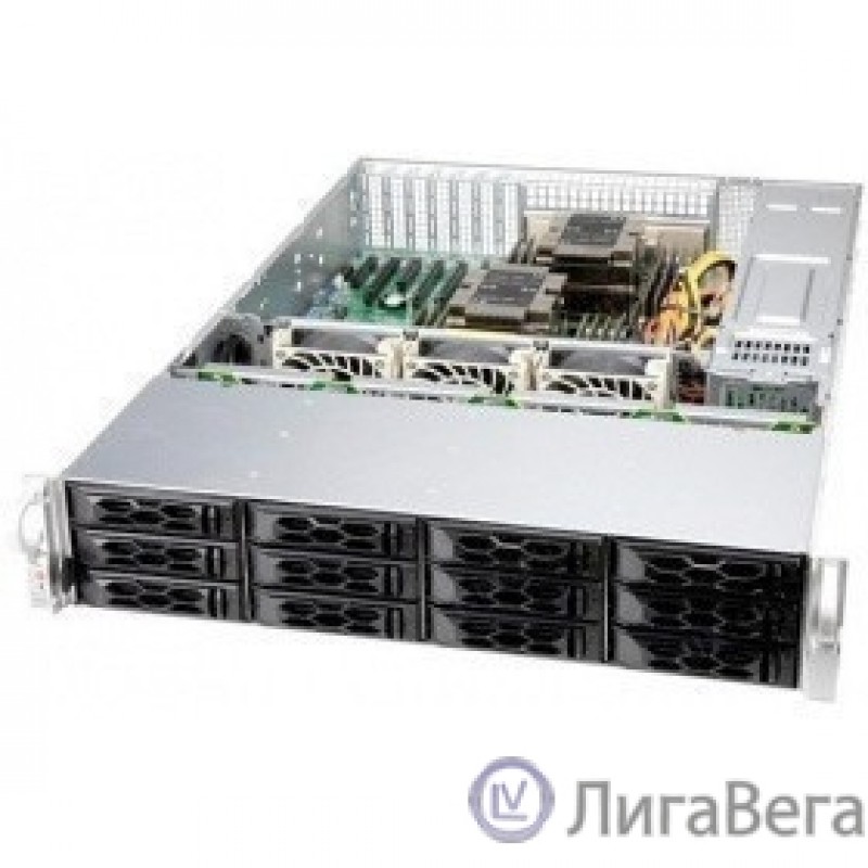 Supermicro server chassis CSE-LA26E1C4-R609LP, 2U, 12x 3.5″ (tool-less) or 2.5″ (screw) hot-swap, 12-port 2U SAS3 12Gbps, 600W RPSU