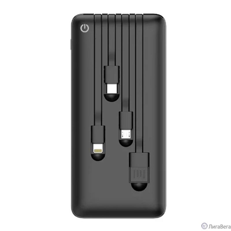 Perfeo Powerbank ABSOLUTE 10000mah In Micro usb,USB /Out USB,Micro usb,Type-C,Lightning, 2.1А/ Black (PF_B4878)