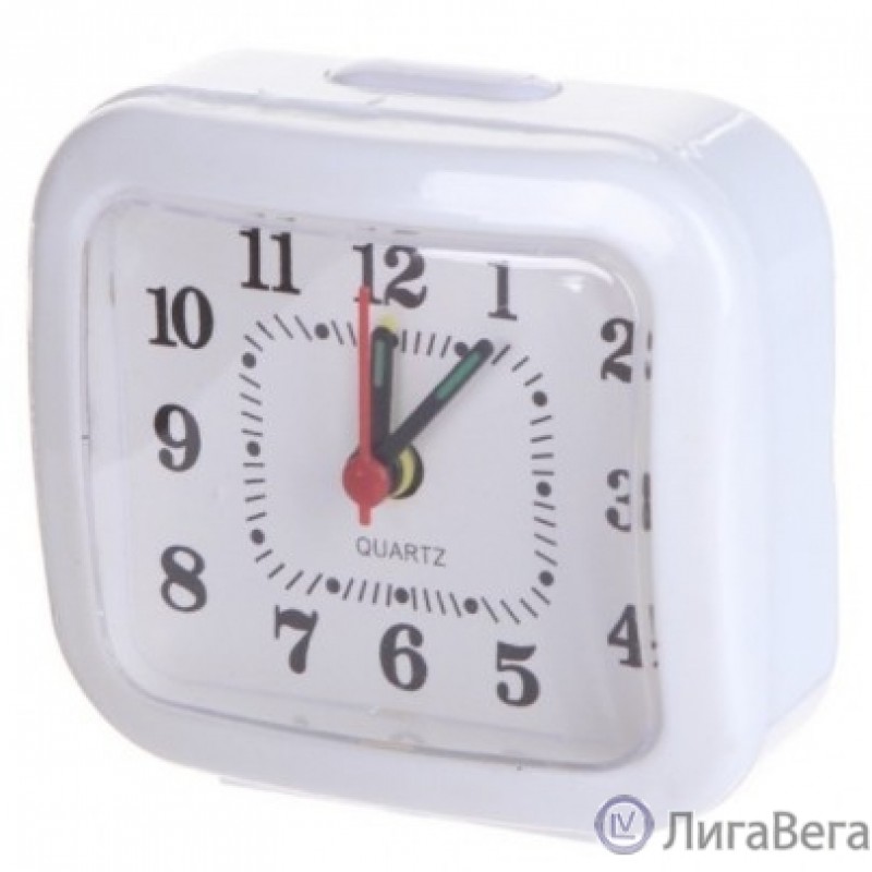 Perfeo Quartz часы-будильник ″PF-TC-004″, прямоугольные 8*7,5 см, белые