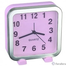 Perfeo Quartz часы-будильник ″PF-TC-018″, квадратные 13*13 см, красные/сакура