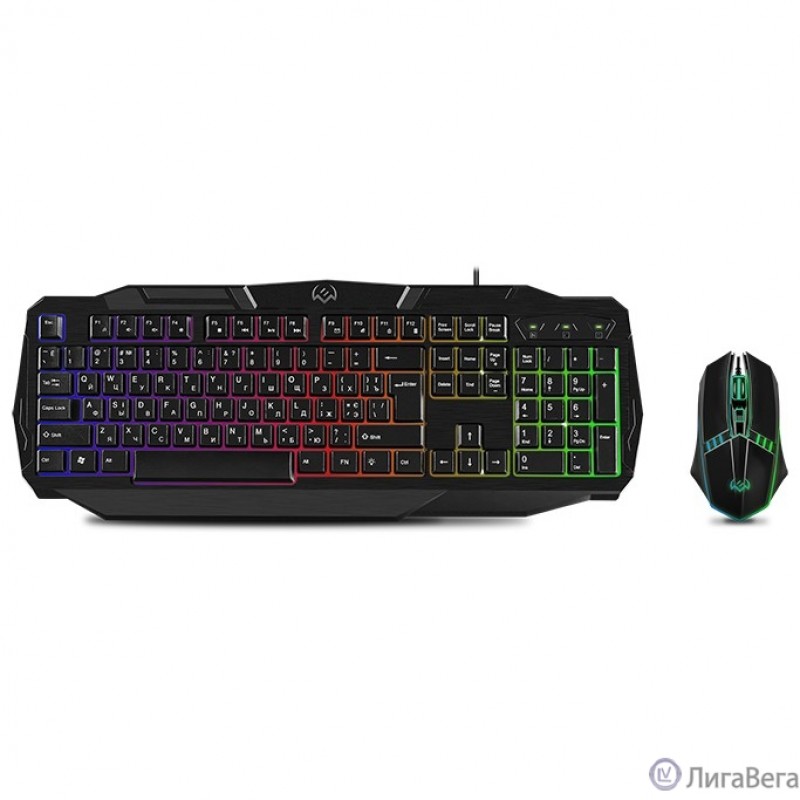 Игровой набор клавиатура + мышь Sven GS-9100 (104кл.+12Fn, 800-1600 DPI, 3+1кн., подсветка)