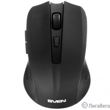 Беспроводная мышь Sven RX-350W чёрная (5+1кл. 600-1400DPI, SoftTouch, блист)
