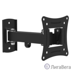 REXANT Кронштейн для телевизора 10″-27″ дюймов, наклонно-поворотный одно колено  серия HOME чёрный {10″-27″ Максимальная нагрузка: 15 кг VESA: 75х75, 100х100 мм}
