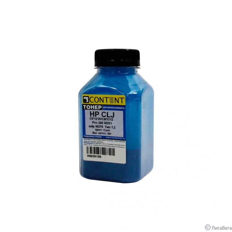 Content Тонер для HP CLJ CP1215/CM1312/Pro 200 M251/mfp M276, Тип 1.2, Bk, 55 г, банка Content Тонер для HP CLJ CP1215/CM1312/Pro 200 M251/mfp M276, Тип 1.2, Bk, 55 г, банка