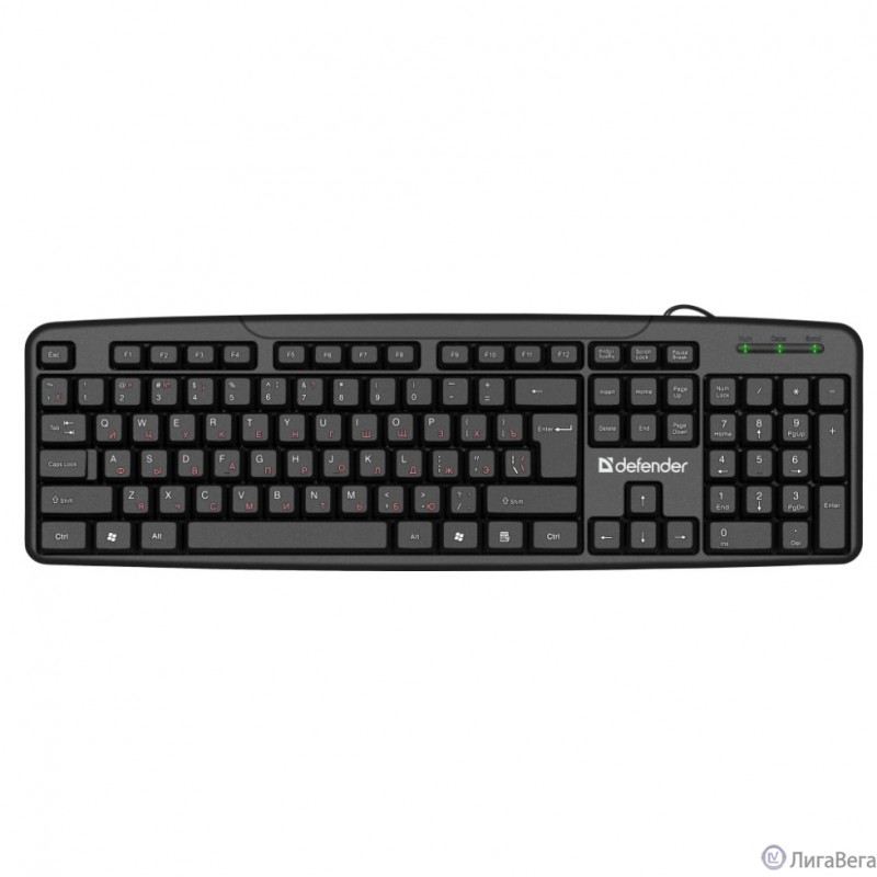Defender Клавиатура Astra HB-588 RU [45588] {Проводная, черный, полноразмерная}