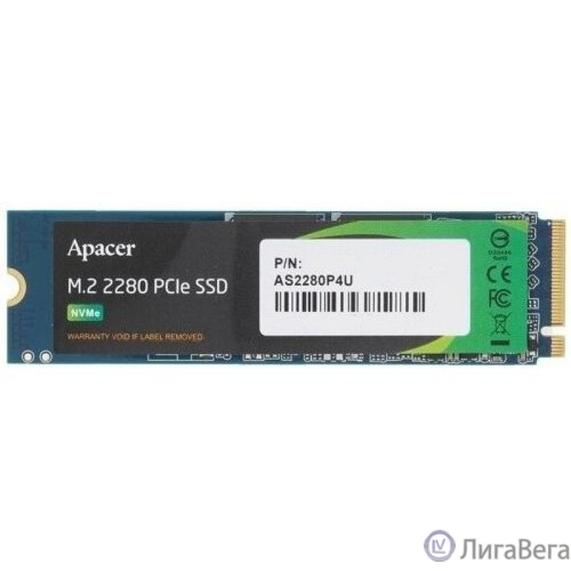 Apacer SSD M.2 256Gb PCIe Gen3x4, R3500/W1200 Mb/s, MTBF 1.8M, 3D NAND, NVMe AP256GAS2280P4U-1