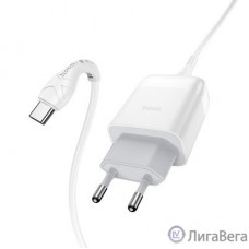 HOCO HC-32552 C72Q/ Сетевое ЗУ + Кабель Type-C 1m/ QC 3.0/ 1 USB/ Выход: 5V_9V_12V, 18W/ White