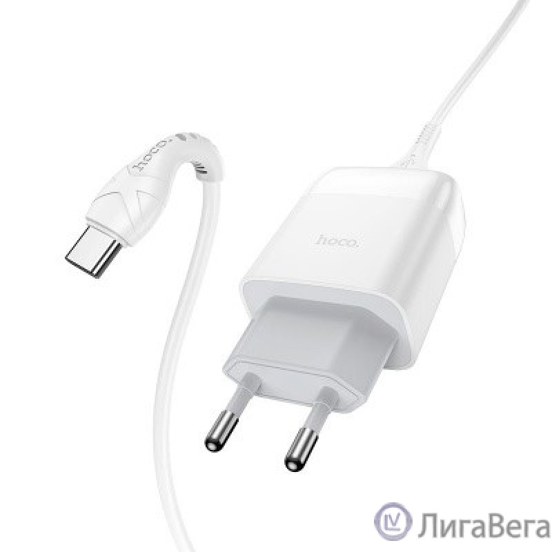 HOCO HC-32552 C72Q/ Сетевое ЗУ + Кабель Type-C 1m/ QC 3.0/ 1 USB/ Выход: 5V_9V_12V, 18W/ White