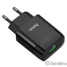 HOCO C72Q/ Сетевое ЗУ/ QC 3.0/ 1 USB/ Выход: 5V_9V_12V, 18W/ Black