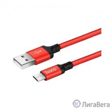 HOCO HC-62912 X14/ USB кабель Micro/ 2m/ 1.7A/ Нейлон/ Red&Black