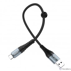 HOCO HC-10567 X38/ USB кабель Type-C/ 1m/ 2.4A/ Нейлон/ Black