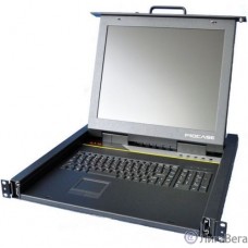 Procase R1908 Консоль однорельсовая , КВМ 8 порт, LCD 19'', single rail console KVM 8 port, LCD D-Sub, USB, разрешение 1280*1024, 8 кабелей [R1908]