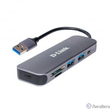 D-Link DUB-1325/A2A Концентратор с 2 портами USB 3.0, 1 портом USB Type-C, слотами для карт SD и microSD и разъемом USB 3.0