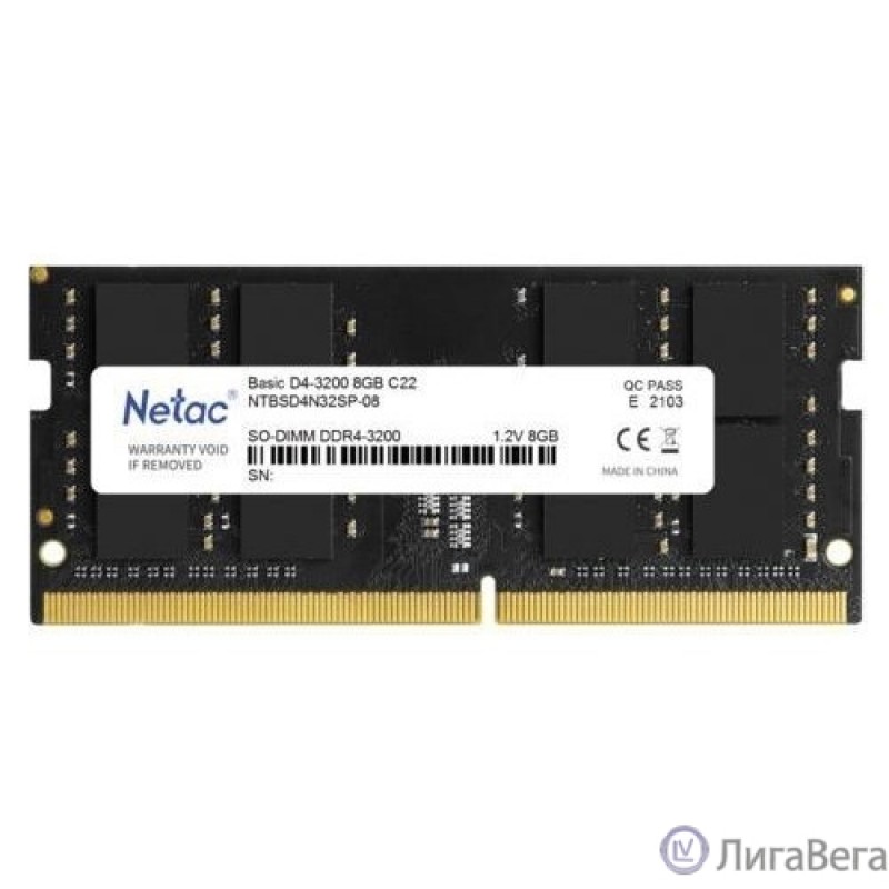 Netac SO-DIMM DDR4 8GB PC25600 3200MHz CL22 1.2V (NTBSD4N32SP-08)