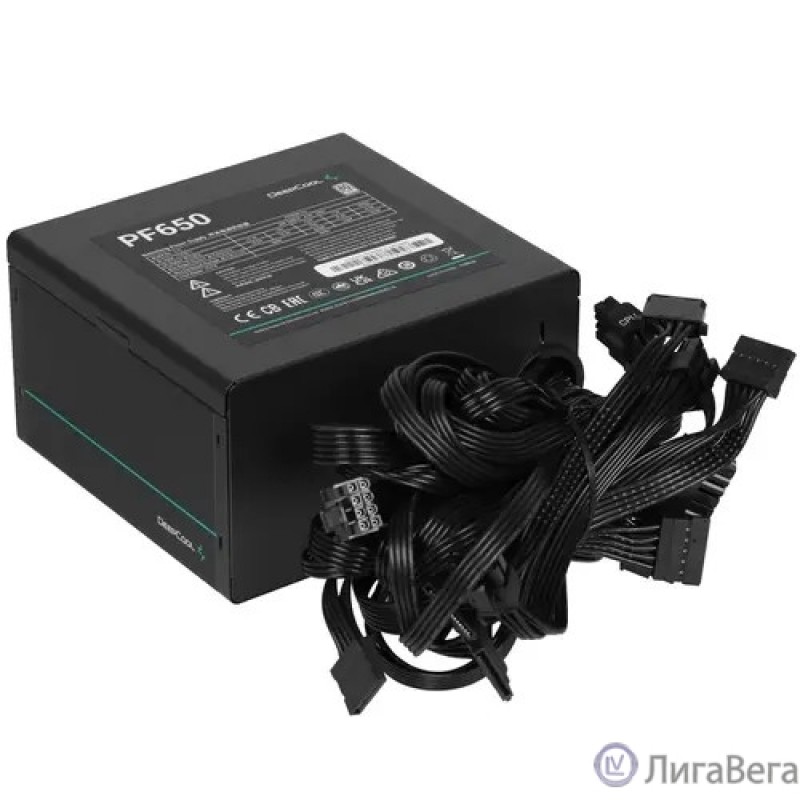 Блок питания Deepcool ATX 650W PF650 80 PLUS Блок питания (20+4pin) APFC 120mm fan 6xSATA RTL Блок питания Deepcool ATX 650W PF650 80 PLUS Блок питания (20+4pin) APFC 120mm fan 6xSATA RTL