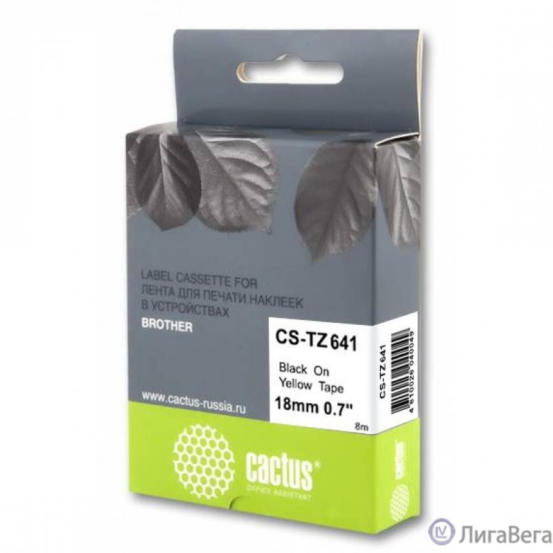 Картридж ленточный Cactus CS-TZ641 черный для Brother 1010/1280/1280VP/2700VP