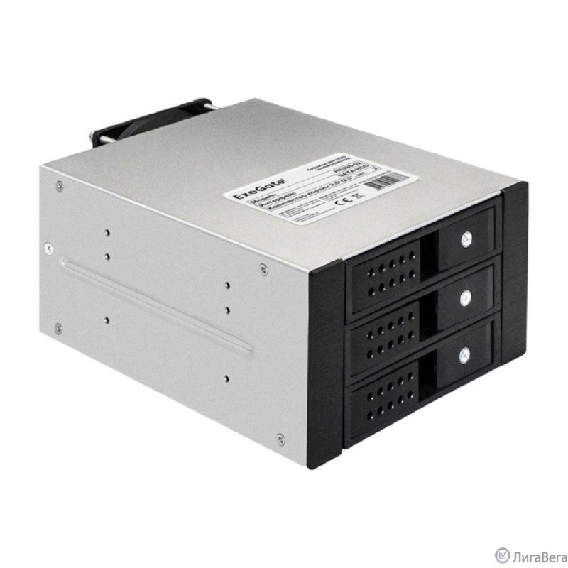 Exegate EX291656RUS Корзина для HDD ExeGate HS335-02 (универсальная, на 3*3,5″/2.5″ SATA HDD, занимает 2*5,25″ отсека, RTL)
