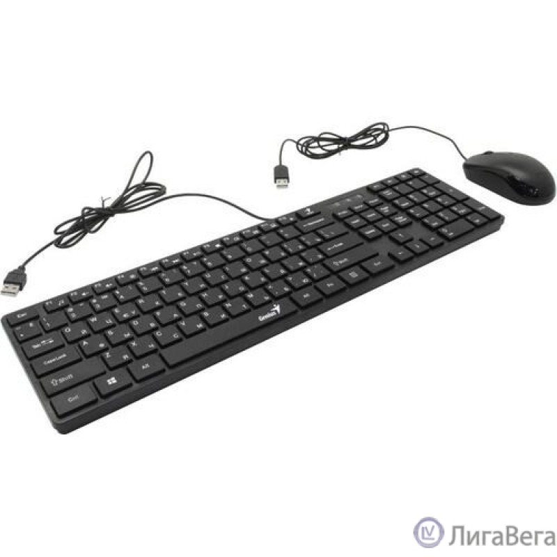 Комплект проводной Genius SlimStar C126 клавиатура+мышь, USB. Цвет: черный (31330007402) Комплект проводной Genius SlimStar C126 клавиатура+мышь, USB. Цвет: черный (31330007402)
