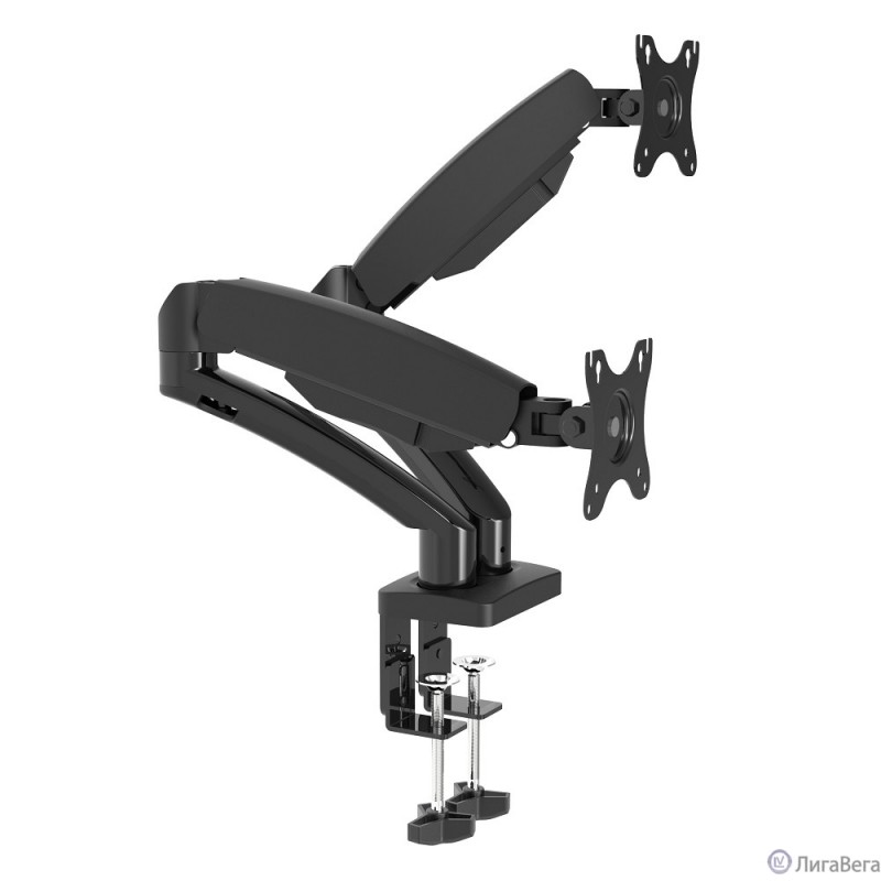 Wize [WDA2-32] Настольное крепление для двух мониторов 14″-32″, газовая пружина, VESA 75x75, 100x100, нагрузка 2- 7,3 кг