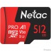 Micro SecureDigital 512GB Netac microSDXC Class10 Netac [NT02P500PRO-512G-R] P500 Extreme Pro + adapter