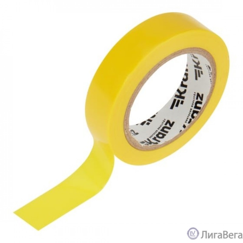 Kranz (KR-09-2002) Изолента ПВХ 0,13х15 мм, 10 м, желтая 
