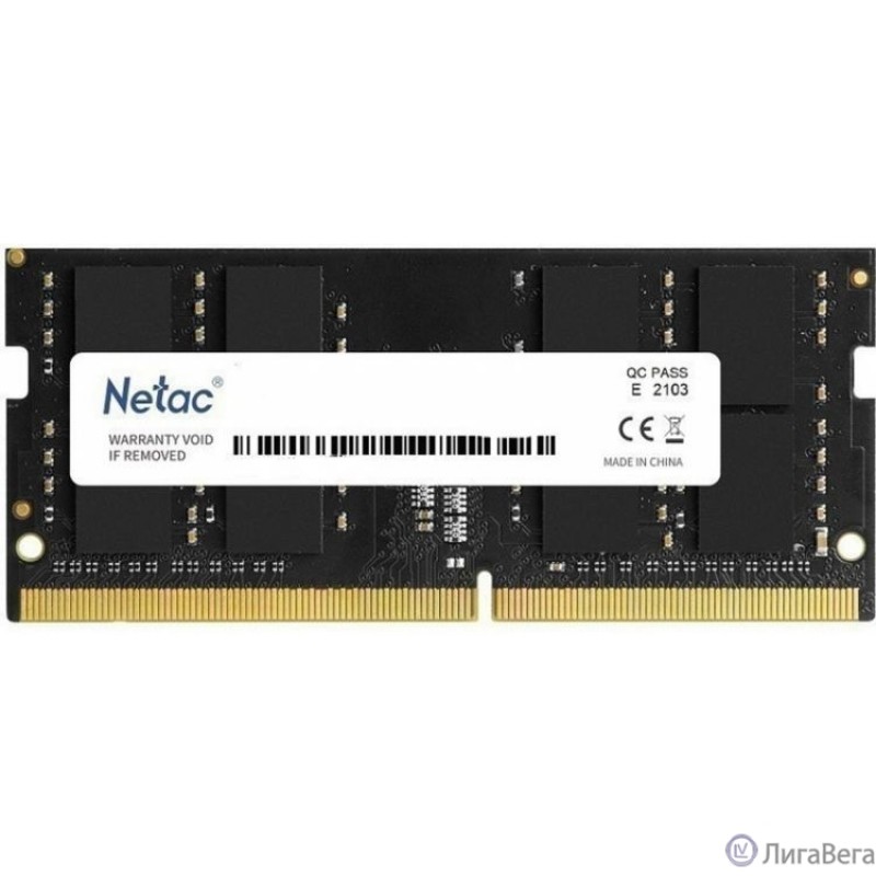 Netac DDR4 16Gb 3200MHz NTBSD4N32SP-16 Basic RTL PC4-25600 CL22 SO-DIMM 260-pin 1.2В single rank
