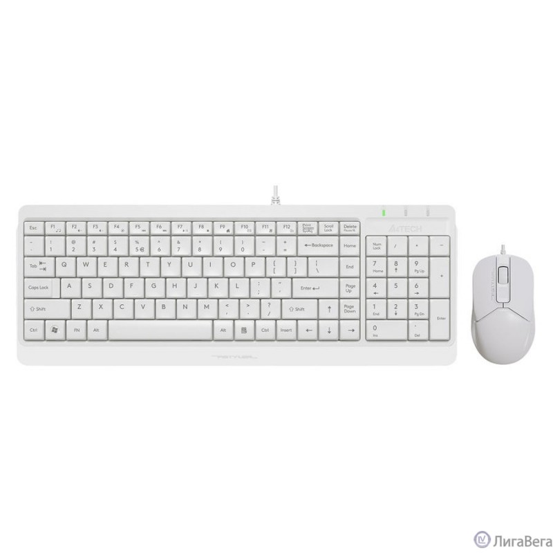 Клавиатура + мышь A4Tech Fstyler F1512 клав:белый мышь:белый USB (F1512 WHITE)