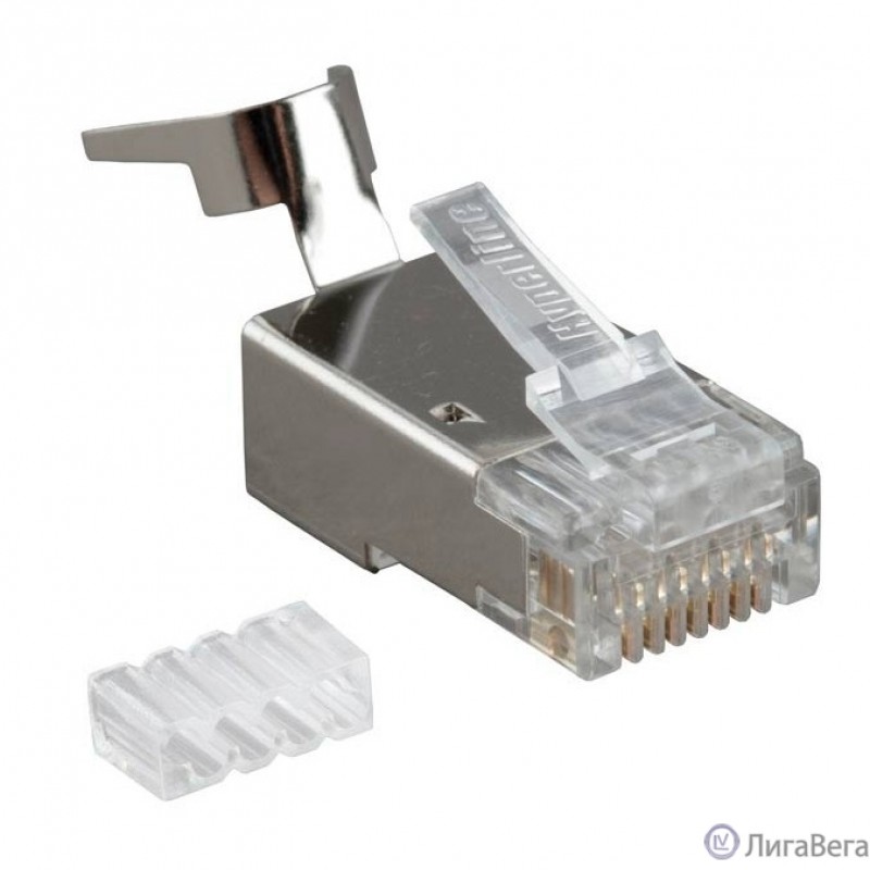 Коннектор Hyperline (PLUG-8P8C-UV-C6-TW-SH-10) FTP кат.6 RJ45 прозрачный (упак.:10шт) Коннектор Hyperline (PLUG-8P8C-UV-C6-TW-SH-10) FTP кат.6 RJ45 прозрачный (упак.:10шт)
