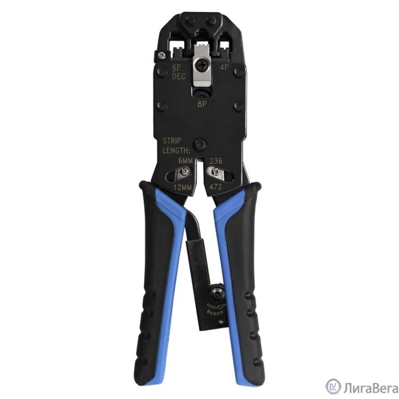 Exegate EX293155RUS Инструмент ExeGate EX-T2008R для обжима RJ-45, RJ-11/12 с храповым механизмом (прямой ход обжимки)