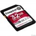 SecureDigital 32GB Kingston SDHC, UHS-I Class U3 V90, чтение: 300Мб/с, запись: 260Мб/с 