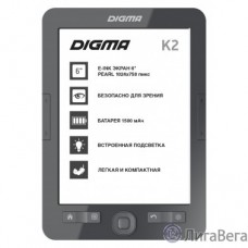 Digma K2G 6″ E-ink HD Pearl 758x1024 600MHz/4Gb/microSDHC/frontlight темно-серый [1406109]