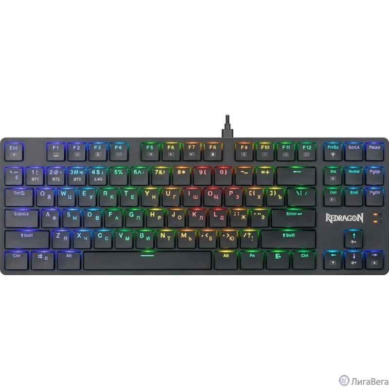 Механическая клавиатура Anubis RGB,тонкая,тихая,87клавиш,б.п. Redragon