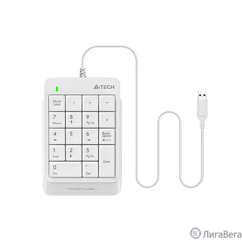 Числовой блок A4Tech Fstyler FK13P белый USB slim для ноутбука (FK13P WHITE)