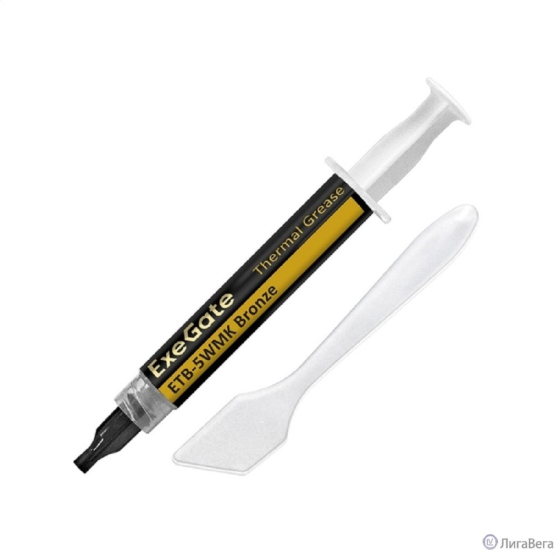 Exegate EX293374RUS Термопаста ExeGate ETB-5WMK Bronze (4,9 Вт/(м•К), 1.5г, шприц с лопаткой)