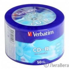 Verbatim  Диски CD-R  50 шт. Printable InkJet, 52-x 700Mb, Cake Box [43309/43438]