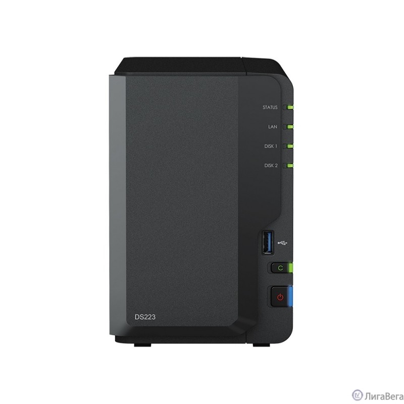 Synology DS223 Сетевое хранилище NAS, слоты 2x2.5″/3.5″ SATA3, 1x1 Гбит/с, 3xUSB 3.X, Realtek RTD1619B/4x1.7 ГГц, DDR4 2Gb, 60W  Synology DS223 Сетевое хранилище NAS, слоты 2x2.5″/3.5″ SATA3, 1x1 Гбит/с, 3xUSB 3.X, Realtek RTD1619B/4x1.7 ГГц, DDR4 2Gb, 60W