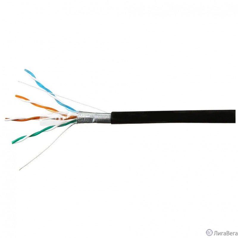 SkyNet Кабель Premium FTP outdoor 4x2x0,51 на тросу, медный, FLUKE TEST, кат.5e, однож., 100 м, box, черный [CSP-FTP-4-CU-OUTR/100]