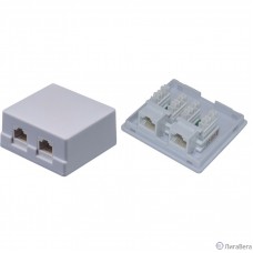 Внешняя сетевая розетка NEOMAX [NM-SMB-KJ45-U5E-2PD-102-WH] Cat.5E,UTP, 2 порта, цвет белый