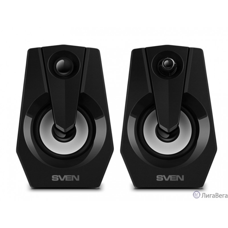 Колонки Sven 370,  2.0,  черный [sv-020552]