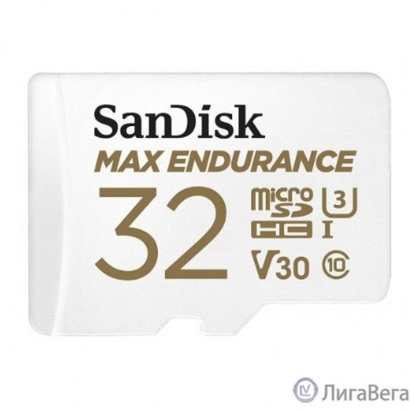 Micro SecureDigital 32GB SanDisk Class 10 UHS-I U3 V30 Max Endurance Video Monitoring (SD адаптер)