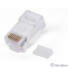 Filum FL-NA-PLUG5E-3 Коннектор RJ-45, 5E кат., со вставкой, 8p8c, 30 мкм, универсальный, для одножильного и многожильного кабеля, уп/100 шт