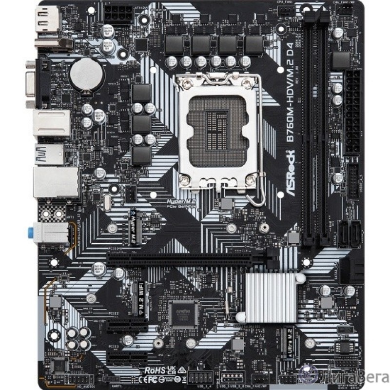 Asrock B760M-HDV/M.2 D4 RTL { LGA1700, 2xDDR4, 4xSATA, RAID M.2 VGA HDMI DP mATX}